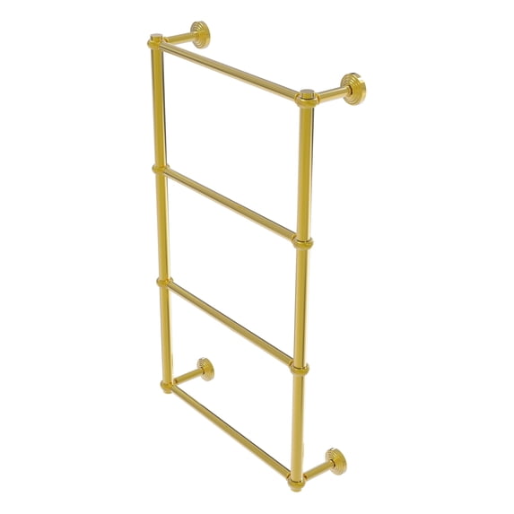 Waverly Place Collection 4 Tier Ladder Towel Bar with Twisted Accents - Polished Brass / 30 Inch