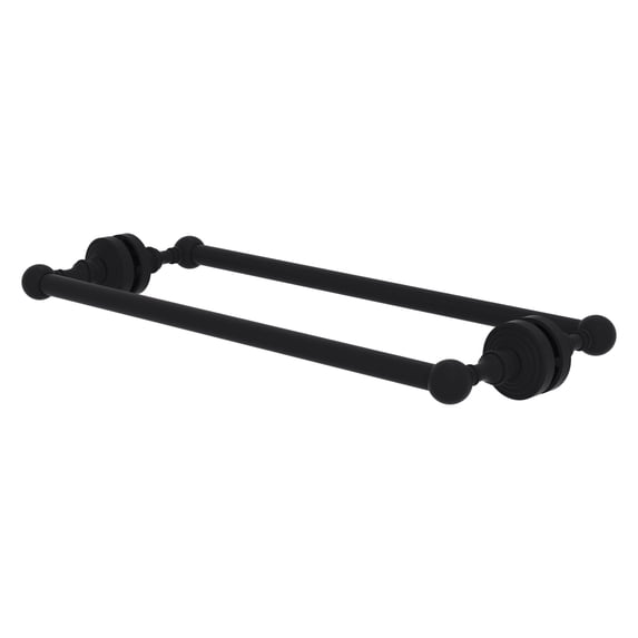 Waverly Place Collection Back to Back Shower Door Towel Bar - Matte Black / 18 Inch