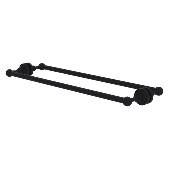 Waverly Place Collection Back to Back Shower Door Towel Bar - Matte Black / 24 Inch