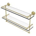 thumbnail image 1 of Waverly Place Collection Gallery Rail Double Glass Shelf with Towel Bar - Satin Brass / 22 Inch, 1 of 3