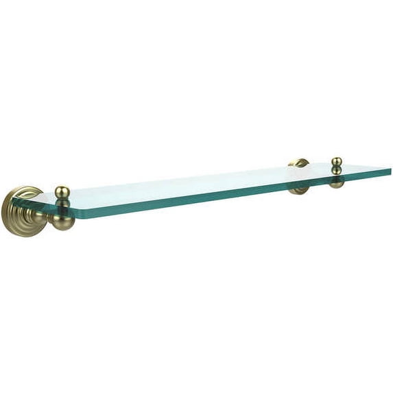 Waverly Place Collection Glass Vanity Shelf with Beveled Edges - Satin Brass / 22 Inch