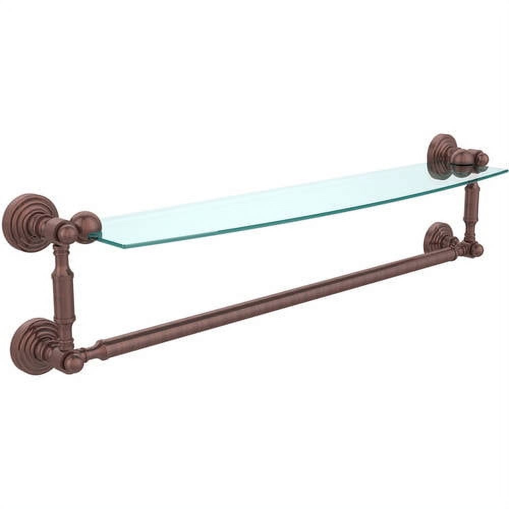 Waverly Place Collection Glass Vanity Shelf with Integrated Towel Bar