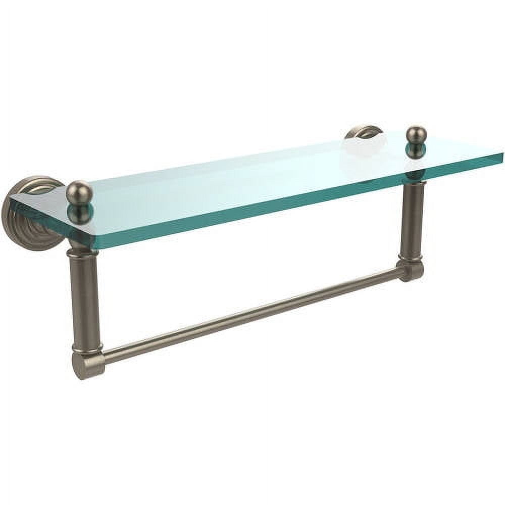 Waverly Place Collection Glass Vanity Shelf with Integrated Towel Bar