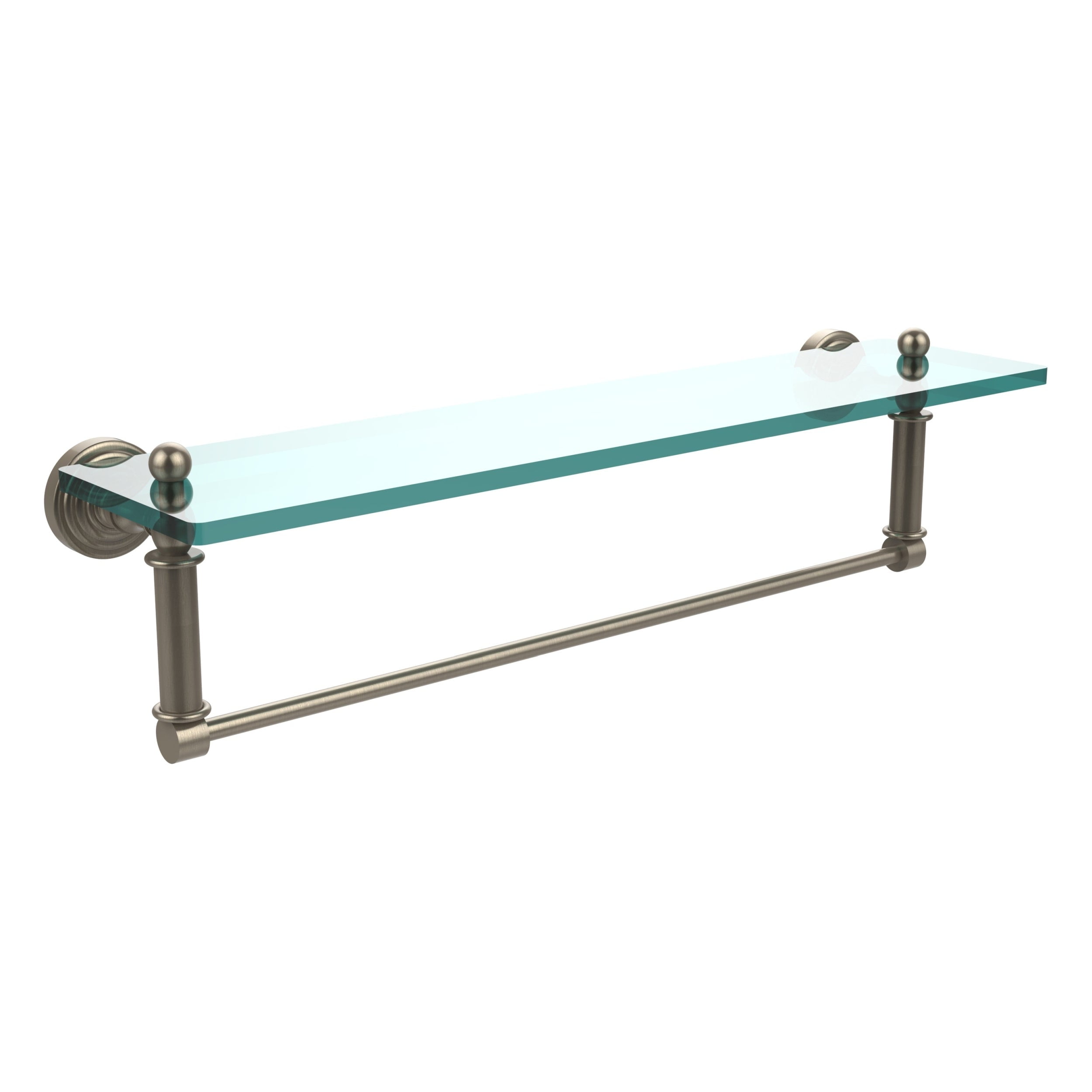 Waverly Place Collection Glass Vanity Shelf with Integrated Towel Bar