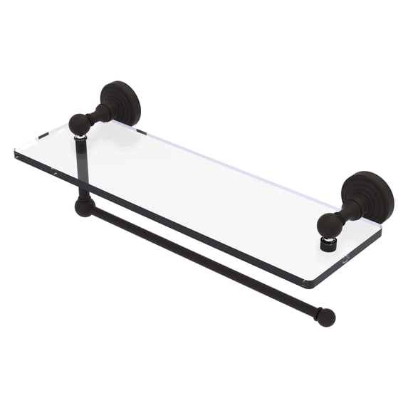 Waverly Place Collection Paper Towel Holder with Glass Shelf - Oil Rubbed Bronze / 16 Inch