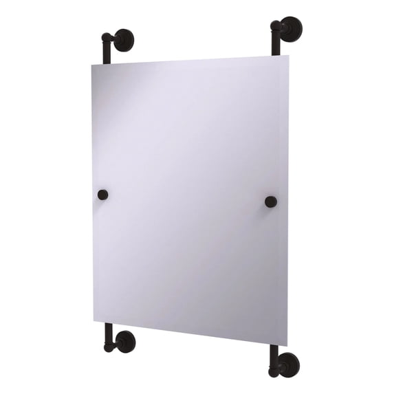 Waverly Place Collection Rectangular Frameless Rail Mounted Mirror in Oil Rubbed Bronze