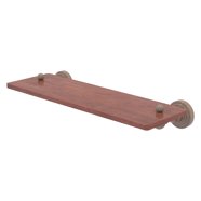 Allied Brass Prestige Skyline Collection 16 in. IPE Ironwood Shelf with Gallery Rail and Towel Bar Brushed Bronze at