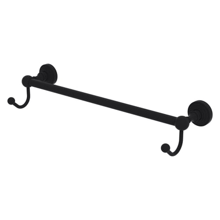 Waverly Place Collection Towel Bar with Integrated Hooks - Matte Black / 36 Inch