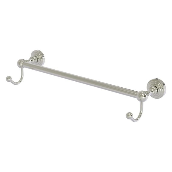 Waverly Place Collection Towel Bar with Integrated Hooks - Satin Nickel / 36 Inch