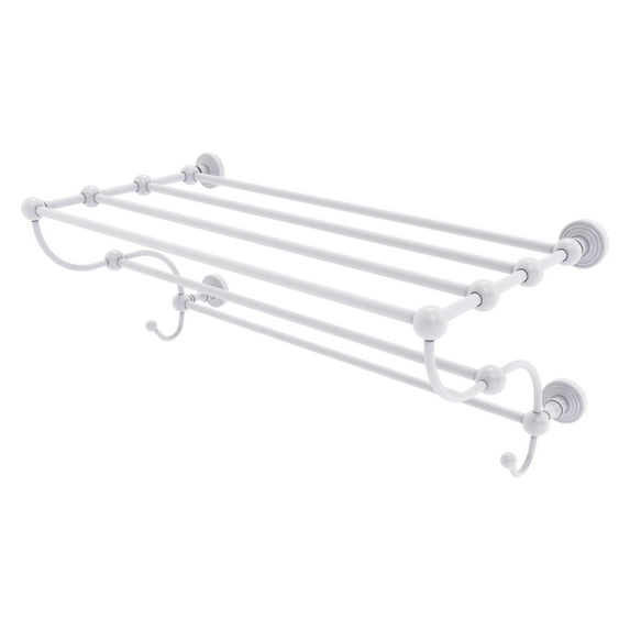 Waverly Place Collection Train Rack Towel Shelf - Matte White / 24 Inch