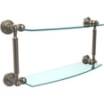 thumbnail image 1 of Waverly Place Collection Two Tiered Glass Shelf - Antique Pewter / 18 Inch, 1 of 5