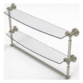 thumbnail image 1 of Waverly Place Collection Two Tiered Glass Shelf with Integrated Towel Bar - Polished Nickel / 24 Inch, 1 of 5