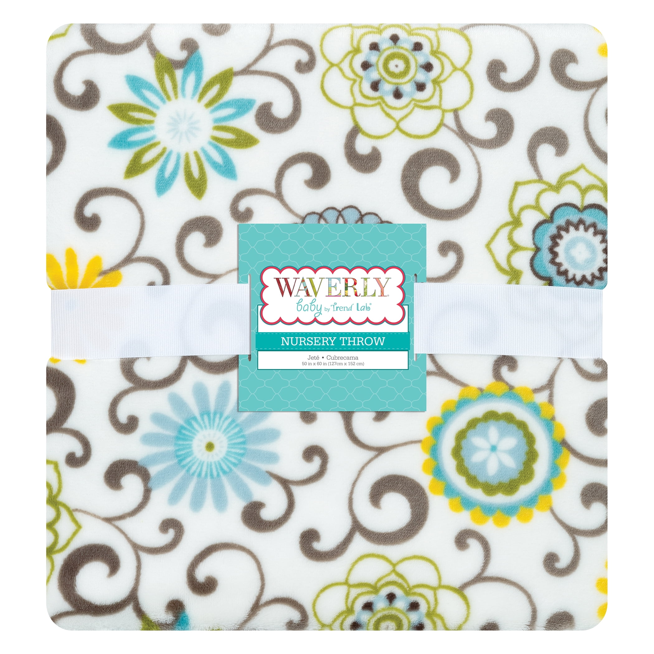 Waverly Pom Pom Spa Plush Throw Blanket