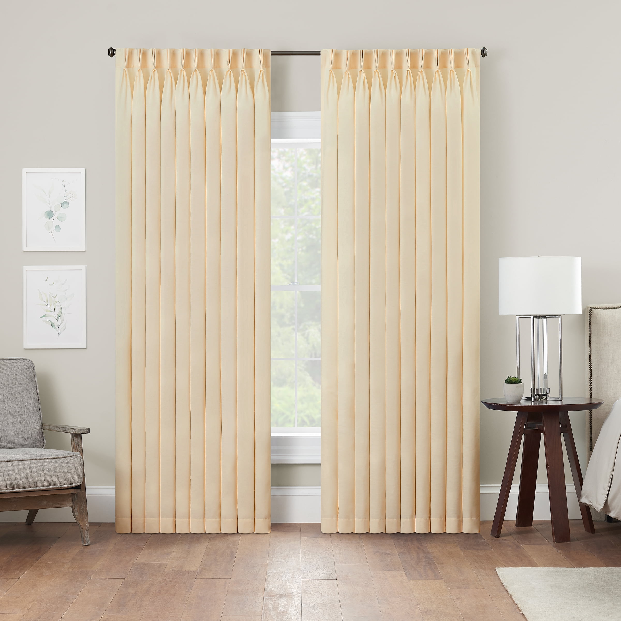 Waverly Serendipity Pinch Pleat Back Tab Light Filtering Curtain Panel, 25" x 84"
