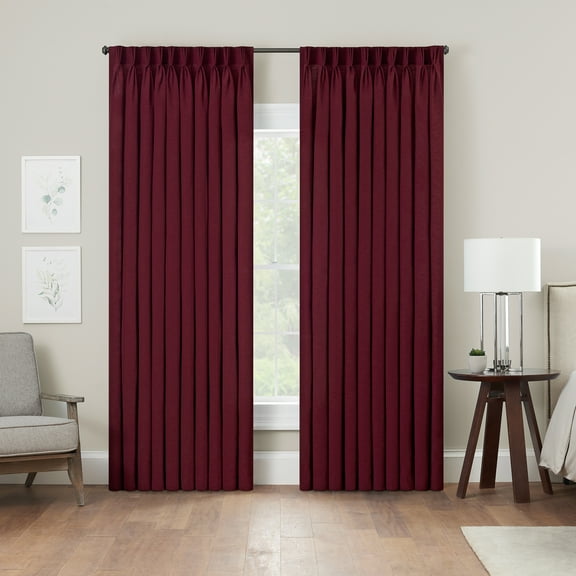 Waverly Serendipity Pinch Pleat Back Tab Light Filtering Curtain Panel, 25" x 84"
