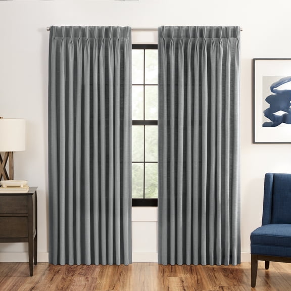 Waverly Serendipity Pinch Pleat Light-Filtering Window Panel, 25" X 95", Gray