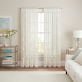 thumbnail image 1 of Waverly Sherry Floral Lace Sheer Rod Pocket Curtain Panel, Cream, 54 x 84, 1 of 7