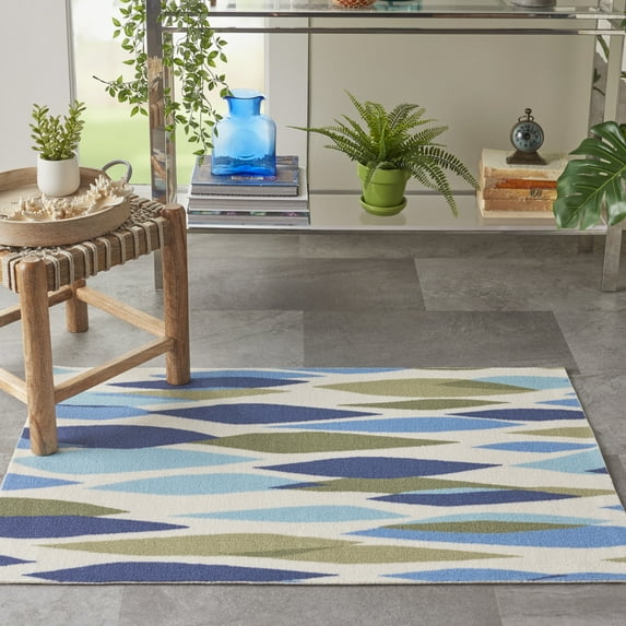Nourison Sun N' Shade Indoor/Outdoor Seaglass 2'3" x 3'9" Area Rug, (2x4)