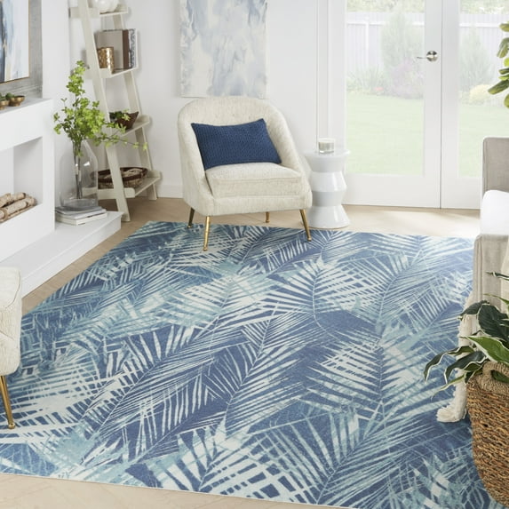 Waverly Sun N' Shade St. Croix Navy 10' x 13' Area Rug, (10x13)