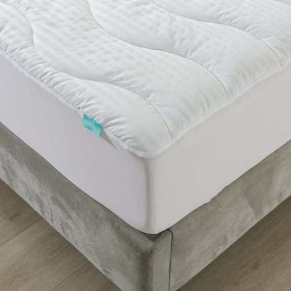 Waverly Waterproof Wave Stitched Mattress Pad - White Full