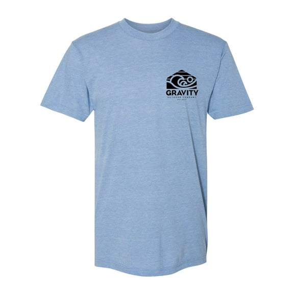 Waves American-Made Tri-Blend T-Shirt - Black Logo - Athletic Blue - L