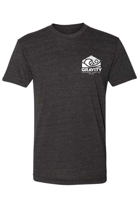 Waves American-Made Tri-Blend T-Shirt - White Logo - Black - 3XL