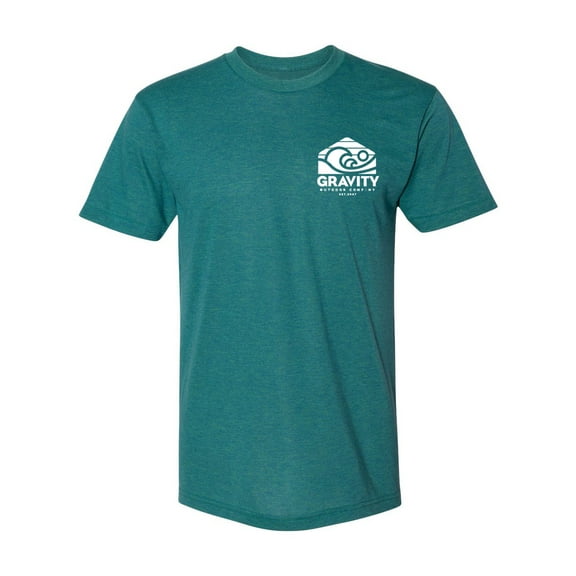 Waves American-Made Tri-Blend T-Shirt - White Logo - Evergreen - S