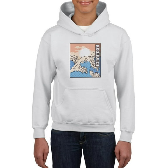 Waves And The Sunset Hoodie Juniors -Smartprints Designs, x-Large
