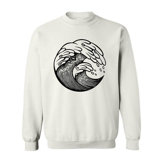 Waves Art Design Sweatshirt Men -Image by Shutterstock, Male 5X-Large