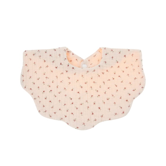 Waves Baby Bibs Girls Boys Cotton Muslin Bib for Drooling Teething Infant Soft Burp Cloths Adjustable with Snaps, Beige
