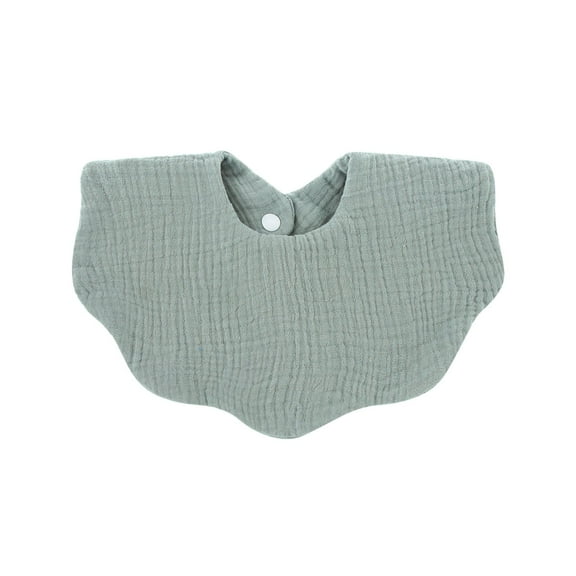 Waves Baby Bibs Girls Boys Cotton Muslin Bib for Drooling Teething Infant Soft Burp Cloths Adjustable with Snaps, Green