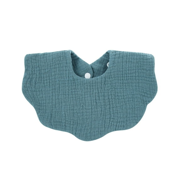 Waves Baby Bibs Girls Boys Cotton Muslin Bib for Drooling Teething Infant Soft Burp Cloths Adjustable with Snaps, Navy