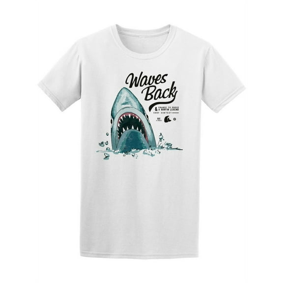 Waves Back Dangerous Shark T-Shirt Men -Image by Shutterstock, Male Medium