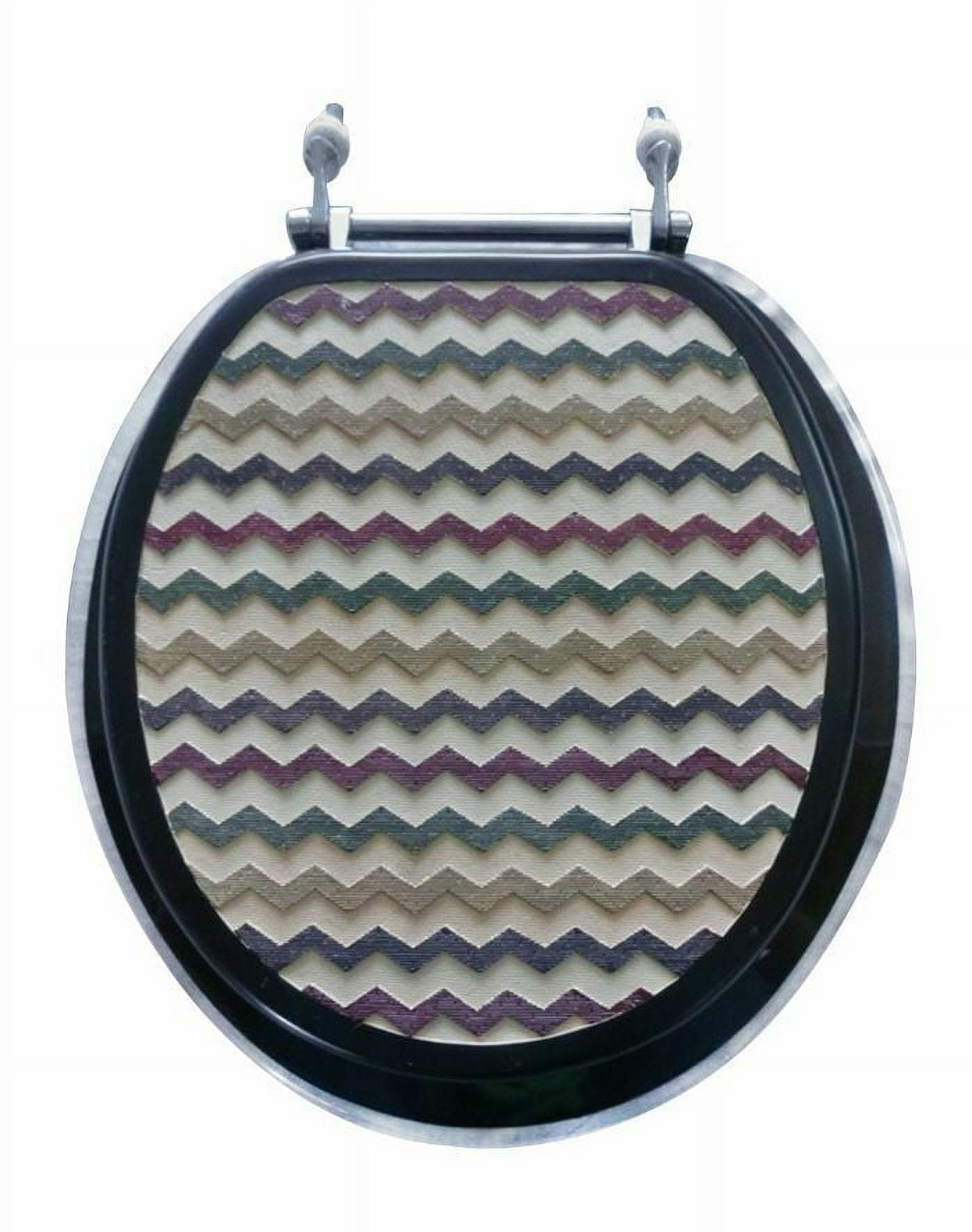 Waves Brown Resin Acrylic Toilet Seat, Standard Size Round with Chrome Hinges
