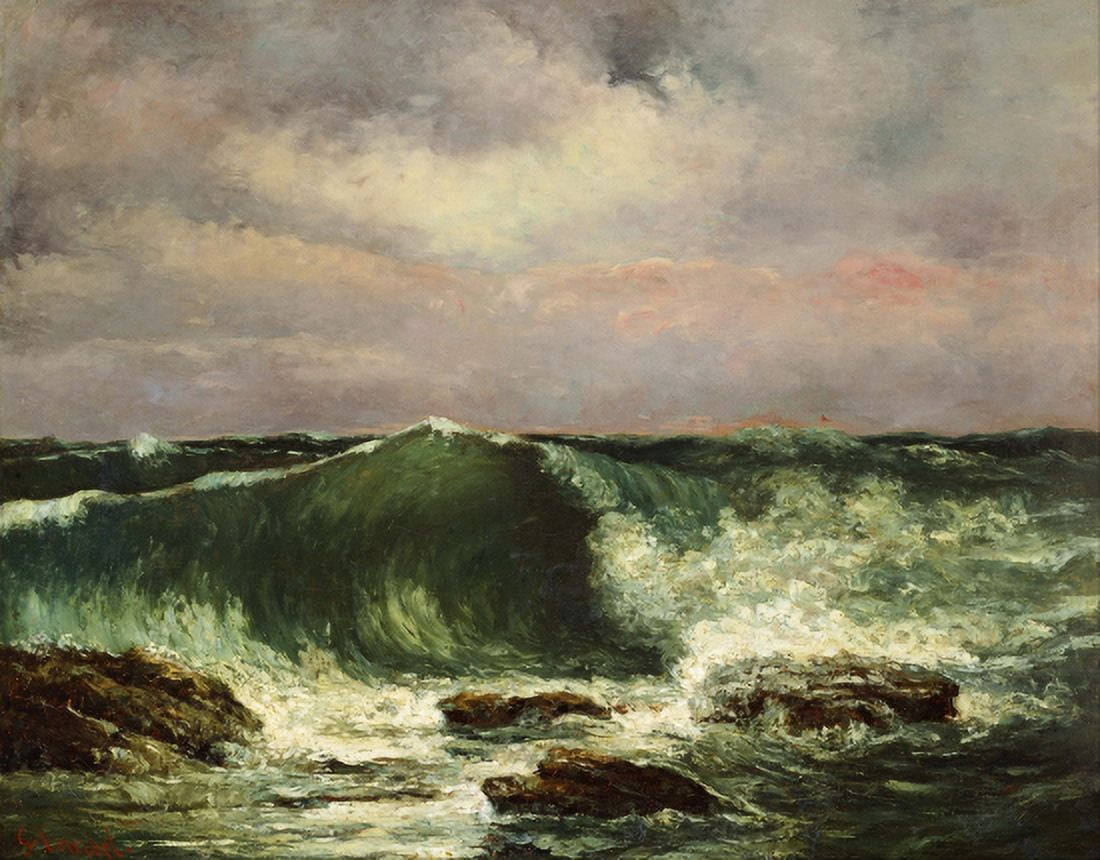 Waves Canvas Art - Gustave Courbet (24 x 36)