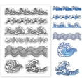thumbnail image 1 of Waves Clear Stamps Ocean Style Clear Stamps Sea Waves Rubber Stamps Transparent Silicone Stamps for Card Making DIY Scrapbooking Journals Crafts Photo Album Decor Summer Beach, 1 of 9