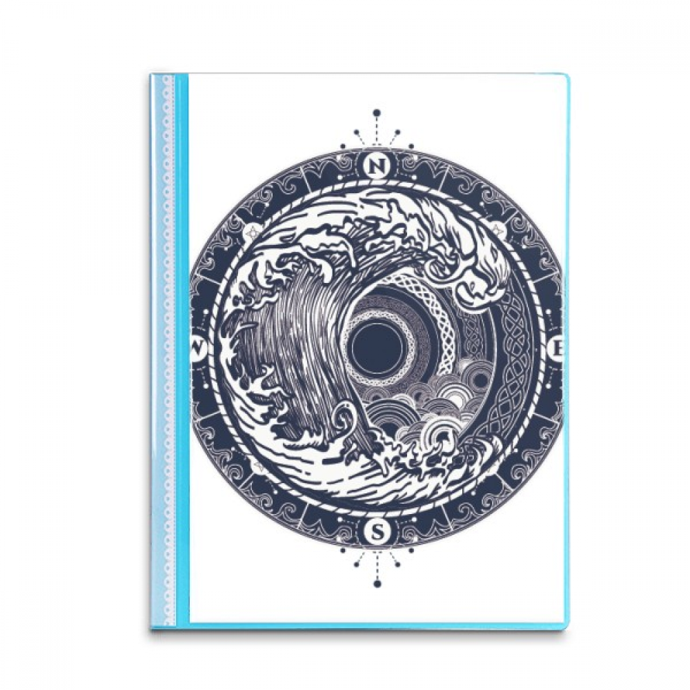 Drawing Pattern Protector Waves Compass Circle Art Pattern Book Sheet Protectors Portfolio Binder ...