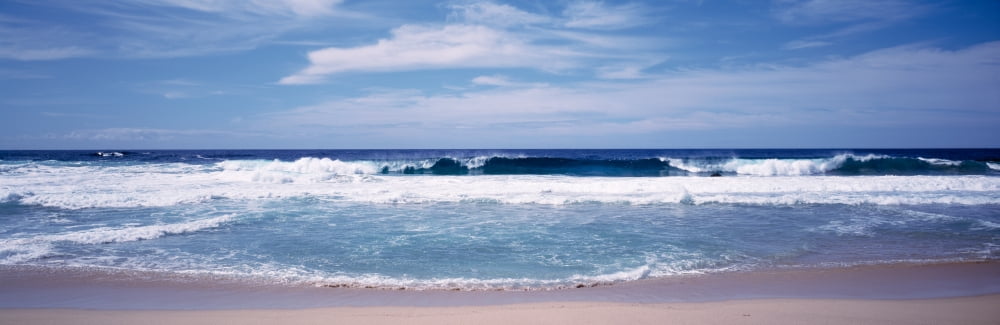 Waves Crashing On The Beach Big Sur Coast Pacific Ocean California USA Canvas Art - Panoramic Images (36 x 12)