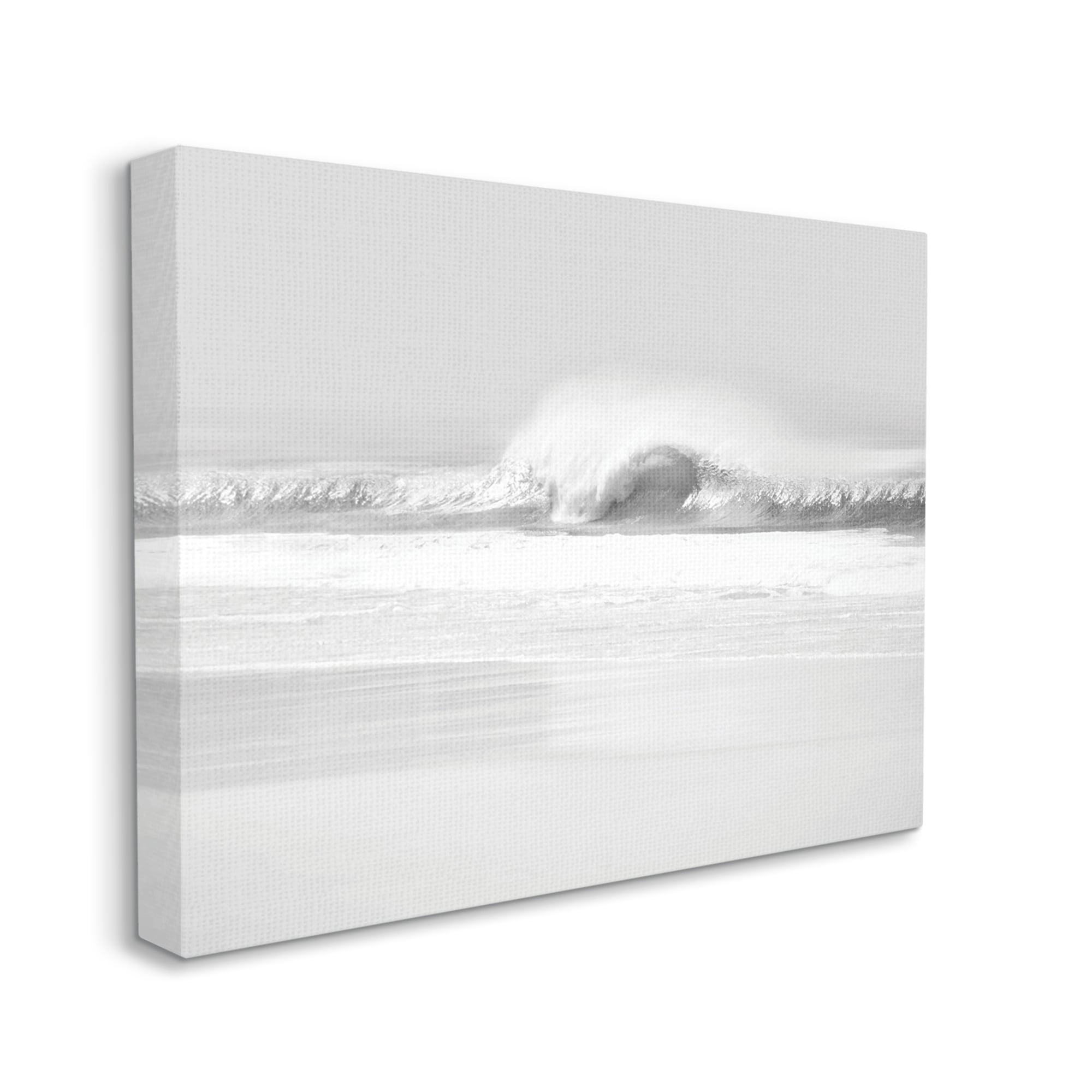 Stupell Industries Waves Crashing onto Beach Black and White,16 x 20,Designed by Maggie Olsen