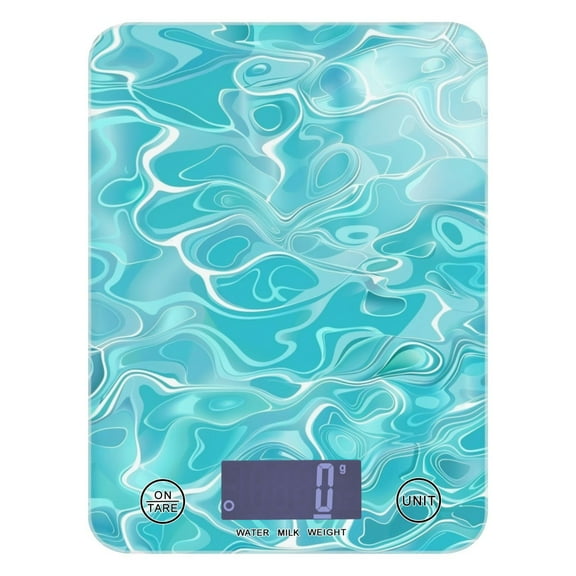 Waves Food Scale Digital Kitchen Scale Waterproof Tempered Glass Tare Function 11 lb for Baking Cooking Meal Prep