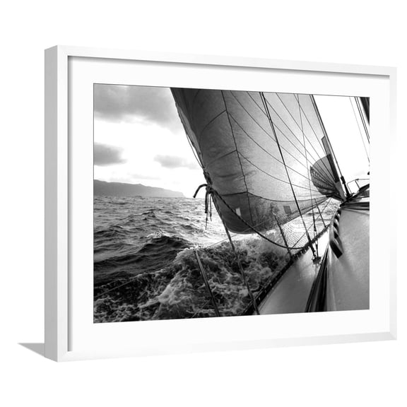 Art.com Waves Photographic Print by PhotoINC, White Frame Wall Art, 29" x 23"