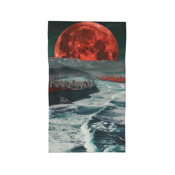 Waves Horror Mountain Face Wash Cloth 27.5×16in Hand Towels Bathroom Soft Absorbent Kitchen Towel Spring Decorative Dish Hotel Gym Spa