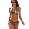 thumbnail image 1 of Waves Horror Mountain Original Design 2 Piece Set Swimwear Adjustable Bikini Summer Party Beach Triangle Bathing Suit Tie String Thong, 1 of 4