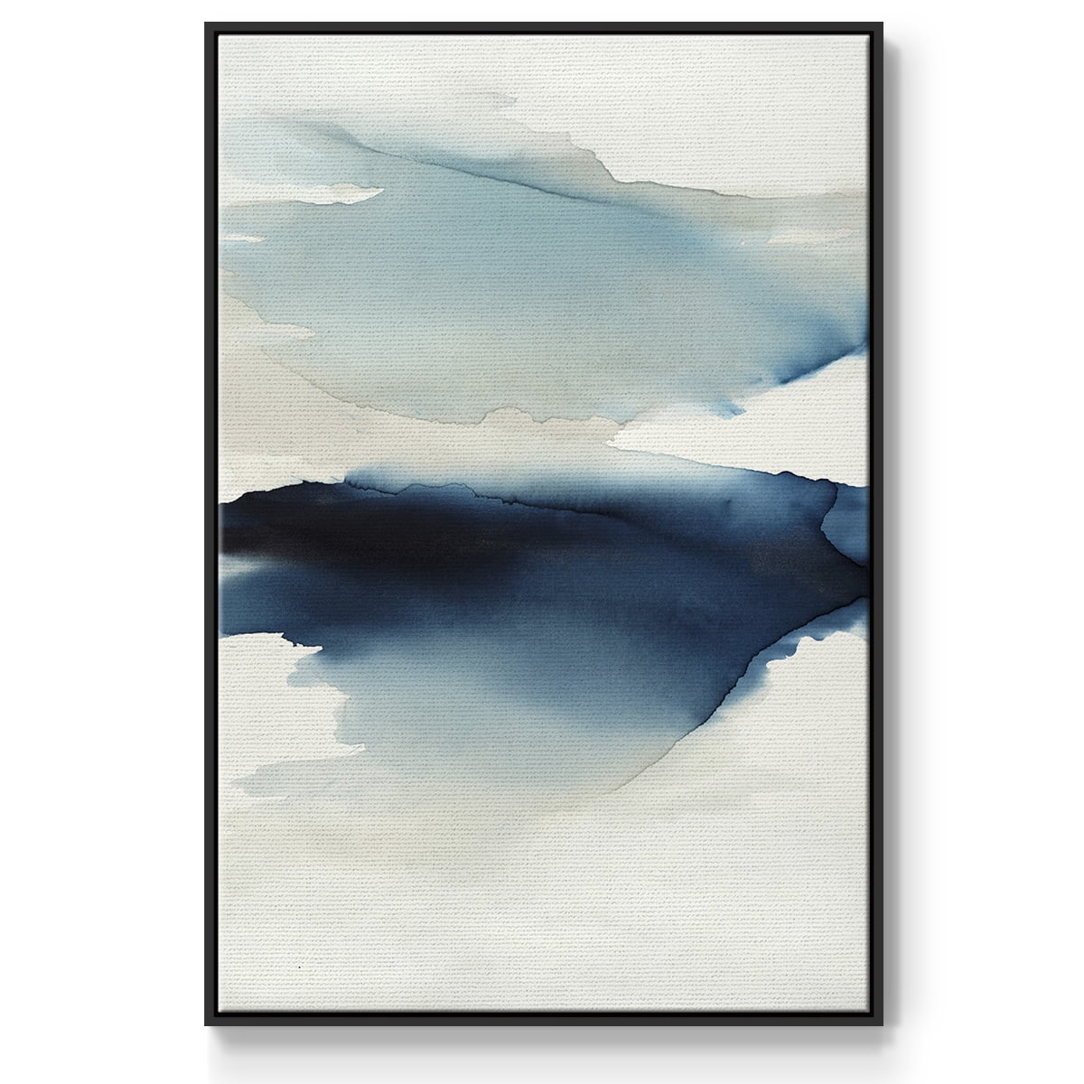 Waves I Framed Premium Gallery Wrapped Canvas - Ready to Hang - 17 x 25 - Black Floating Frame