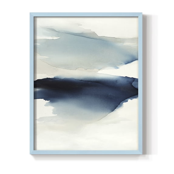 Waves I Framed Print in Blue Solid Wood 8 x 10 Framed Print