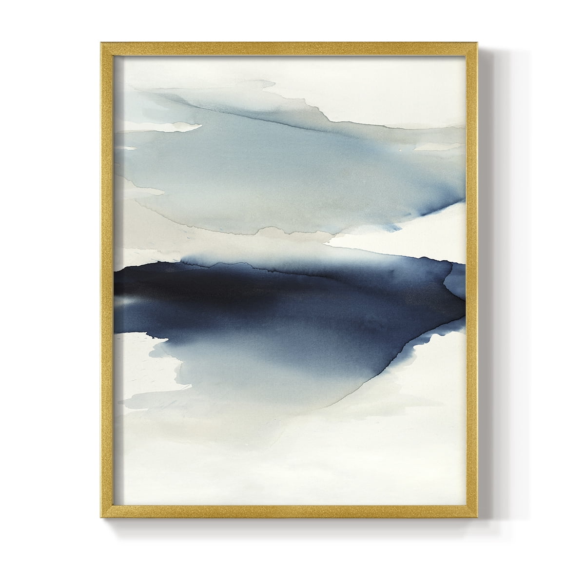 Waves I Framed Print in Gold Solid Wood 22 x 28 Framed Print