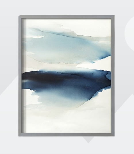 Waves I Framed Print in Gray Solid Wood 22 x 28 Framed Print