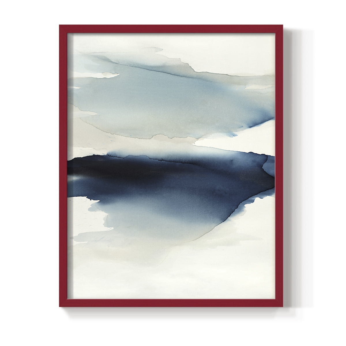 Waves I Framed Print in Red Solid Wood 8 x 10 Framed Print
