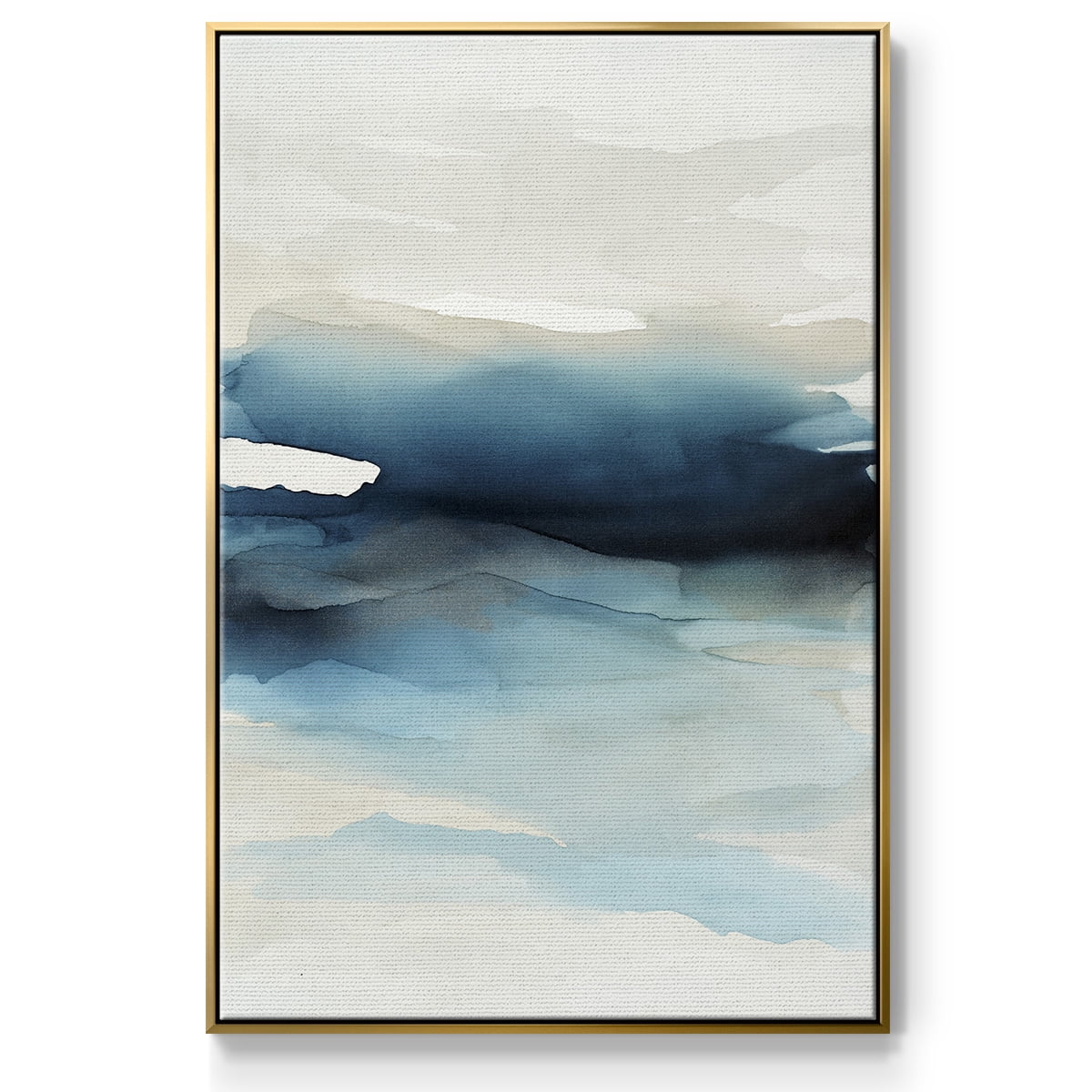 Waves II Framed Premium Gallery Wrapped Canvas - Ready to Hang - 17 x 25 - Gold Floating Frame