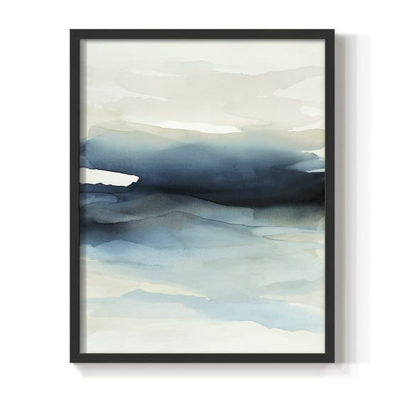 Waves II Framed Print in Black Solid Wood 8 x 10 Framed Print